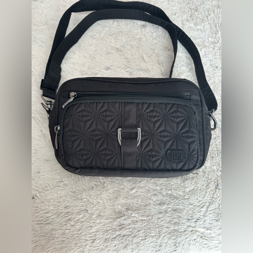 Lug Black Quilted Crossbody Bag